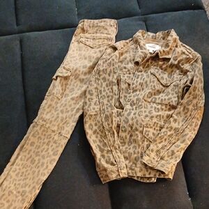 Nwot Frame  Brown Leopard Print Jacket and Pants